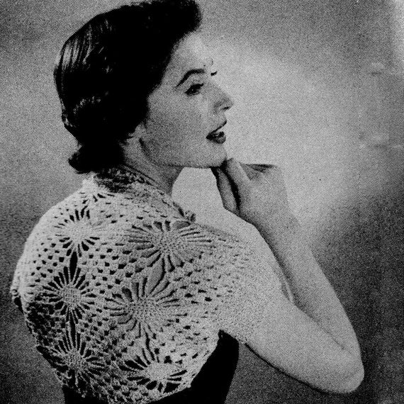Vintage Crochet Bolero, Crochet Shrug, Crochet Sweater, Bolero