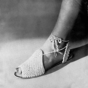 Vintage Crochet Sandals Pattern, Crochet Sandals Pattern, Vintage Sandals, Vintage Crochet Sandals, Crochet Sandals, Beach Sandals Pattern
