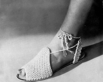 Vintage Crochet Sandals Pattern: Beach Style (Digital Download)