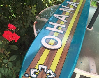 OHANA surfboard wall art.