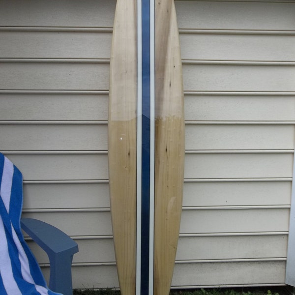 Surfboard wall hanging, old school poplar