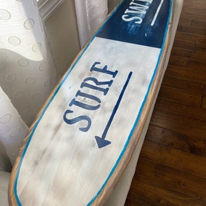 Surfboard wall art, surfboard wall hanging, &quot;faux&quot; antique distressed. Surf, swim.