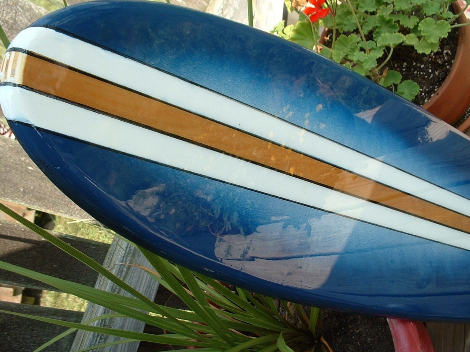 Surfboard wall hanging Hawaiian Surfboard classic blue style Etsy
