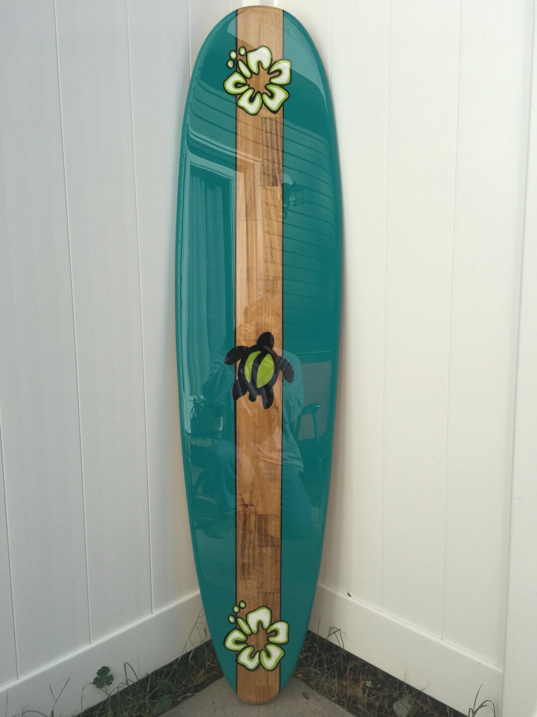 Surfboard Art, Surfboard Wall Hanging . Turquoise With Sea Turtle . Etsy