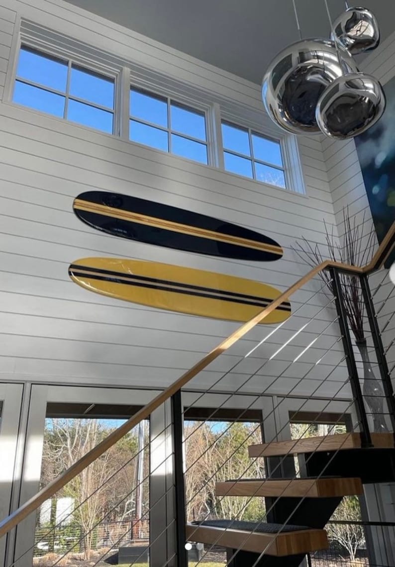 Surfboard Wall Hanging Surfboard Wall Art Navy Blue Wall Etsy