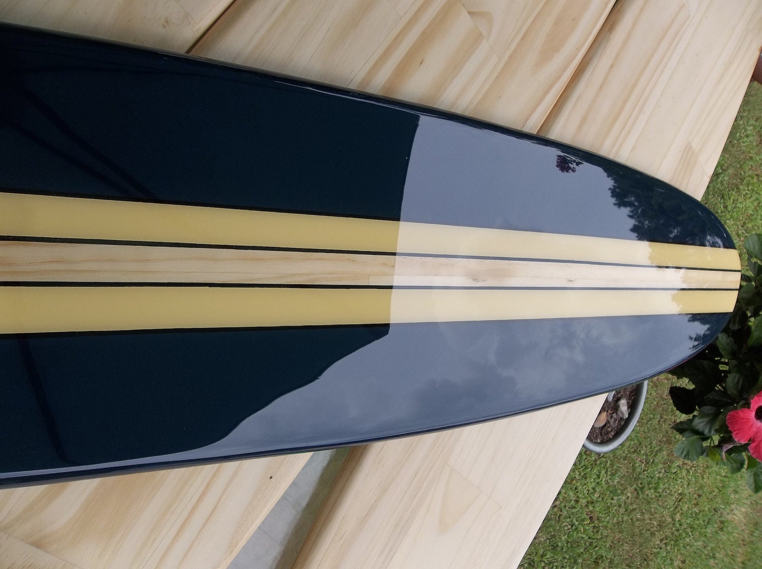 Surfboard Wall Hanging Surfboard Wall Art Navy Blue Wall Etsy