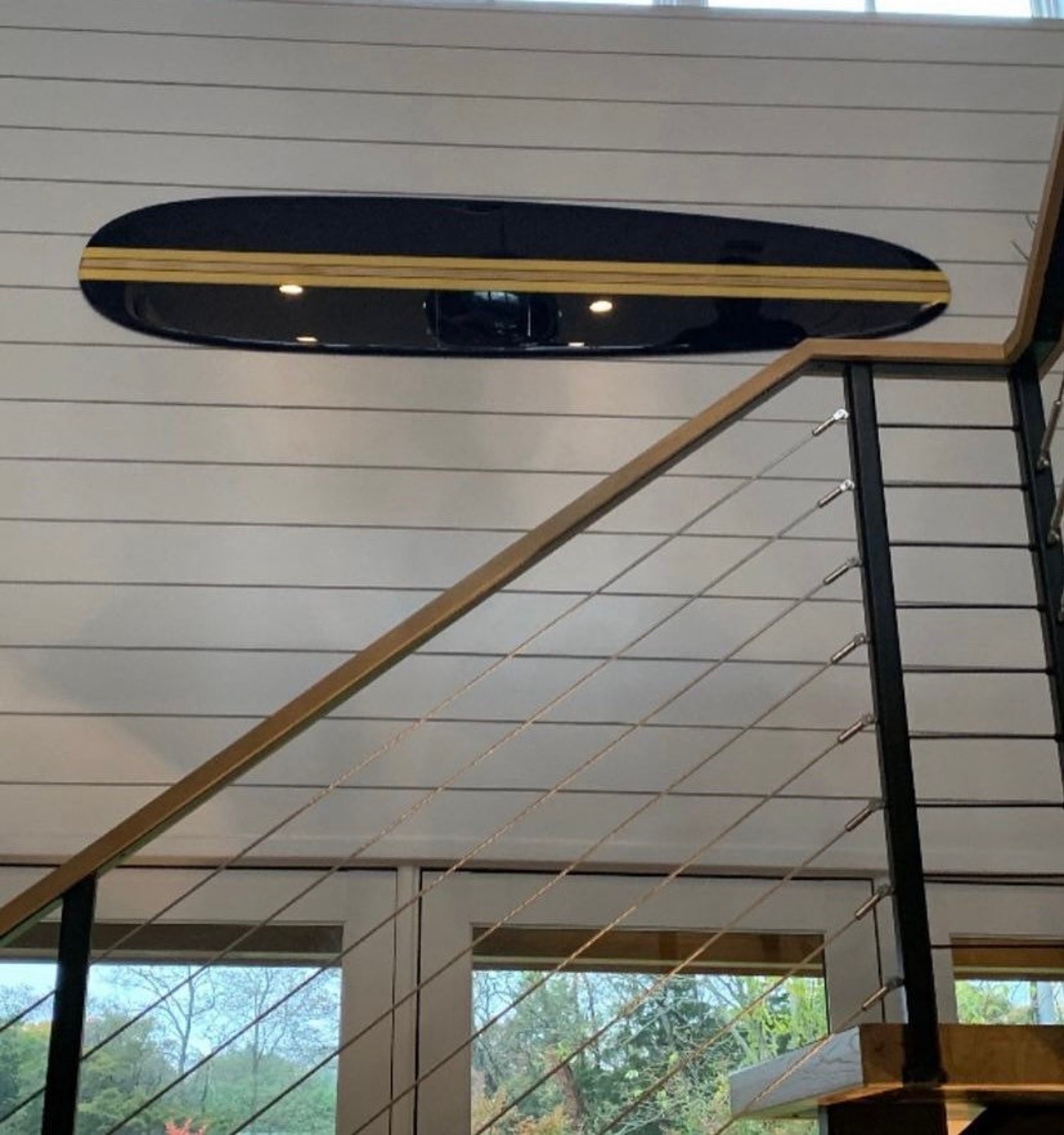 Surfboard Wall Hanging Surfboard Wall Art Navy Blue Wall Etsy