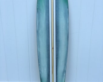 Distressed classic green surfboard wall art.
