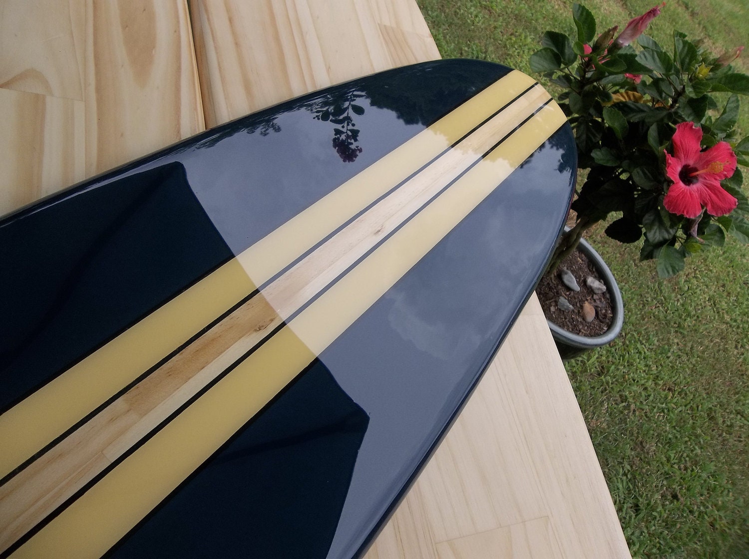 Surfboard Wall Hanging Surfboard Wall Art Navy Blue Wall Etsy