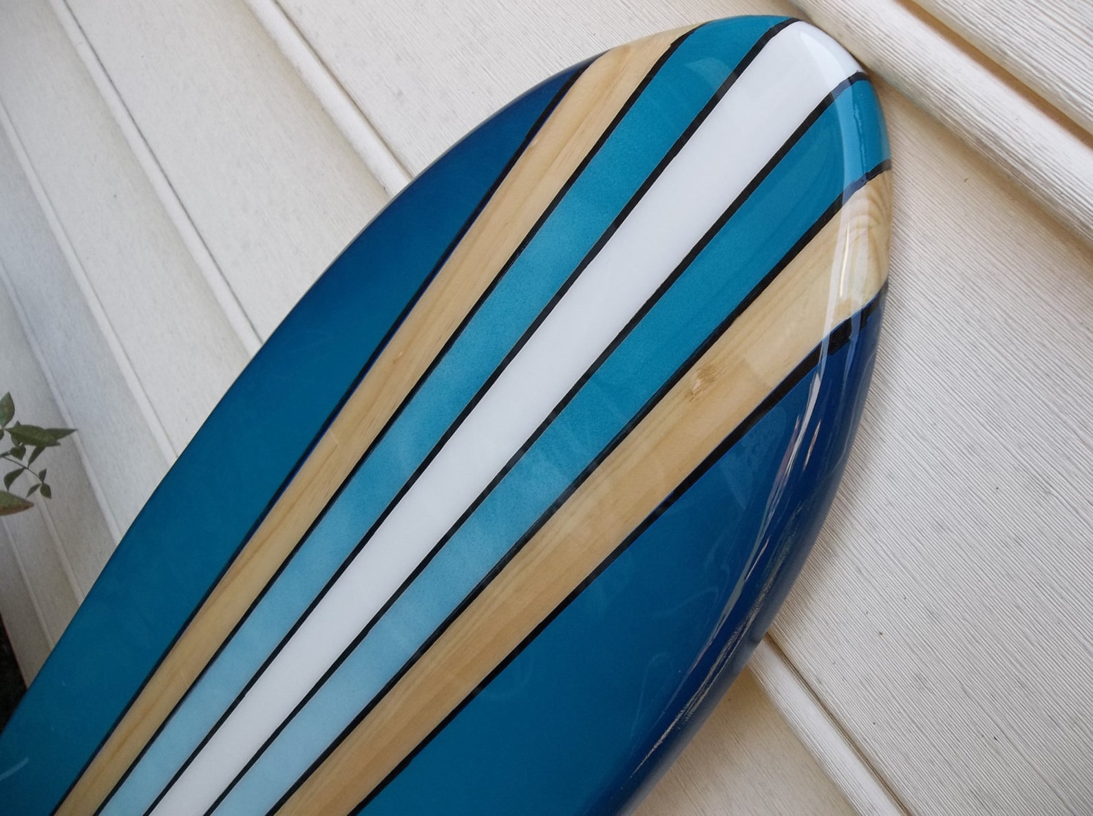 Surfboard Wall Hanging, Surfboard Wall Art , Deep Aqua Old School Style