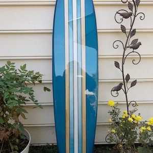 Surfboard wall hanging, surfboard wall art , deep aqua old school style