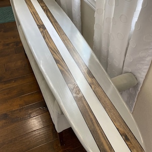 Gray Distressed Surfboard Wall Art. Surfboard wall decor.