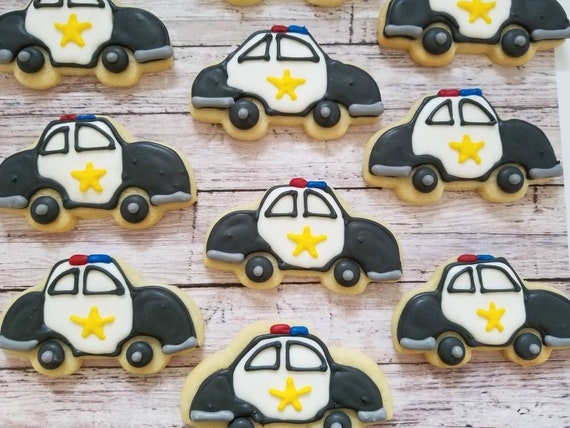 Biscuits De Voiture De Police 3 Douzaines Etsy