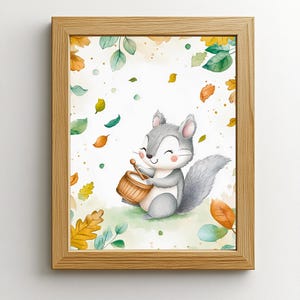 Póster Ardilla con Música, para niños y bebés