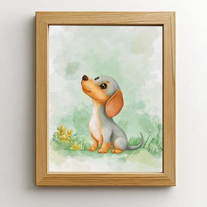 Póster infantil Dachshund, perro, para niños y bebés