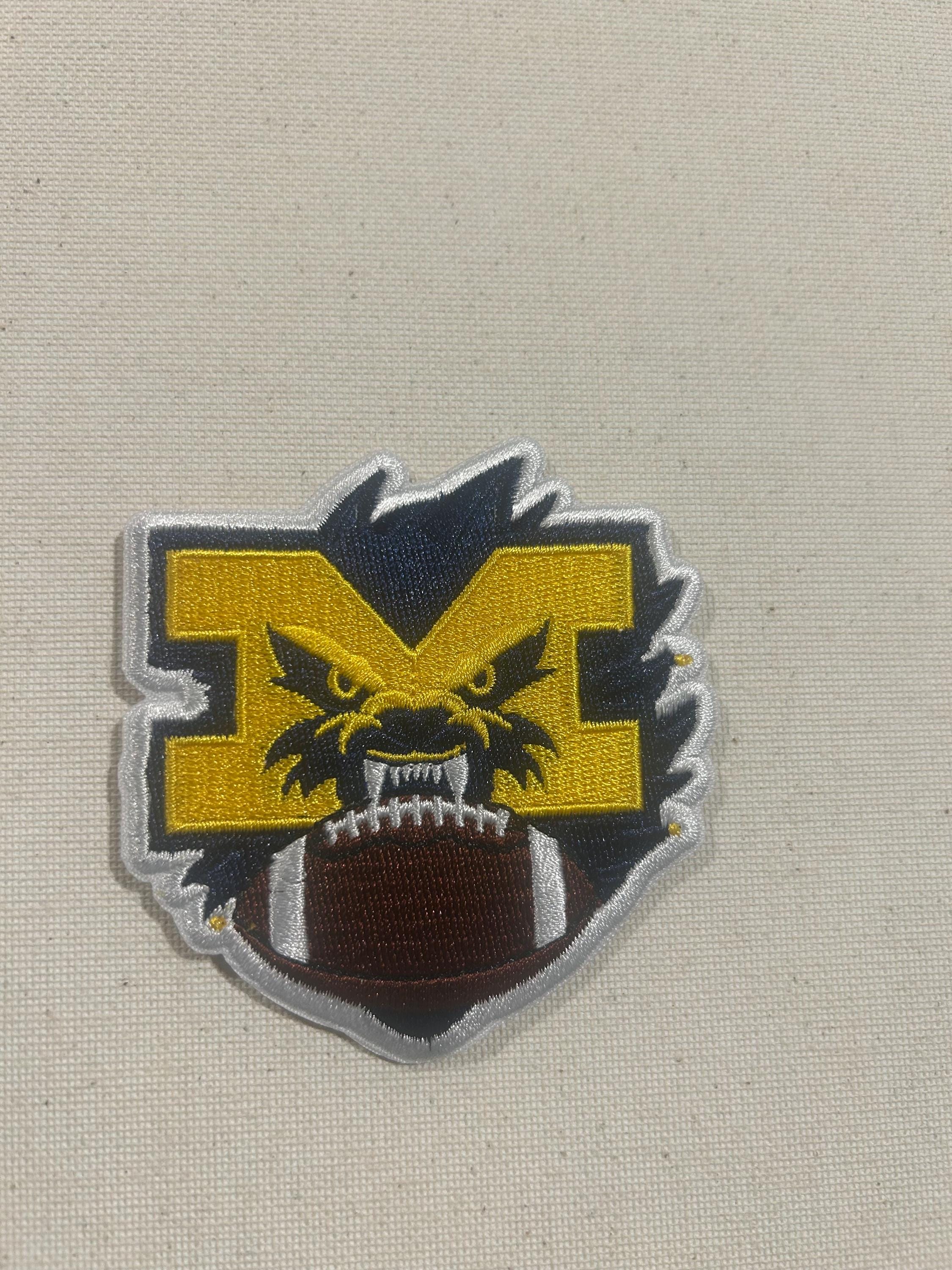 Michigan Wolverines Embroidered Iron-On Patch - Tackle Twill, Made In USA