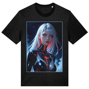 Neural Eclipse T-Shirt – Cyberpunk Girl Sci-Fi Tee