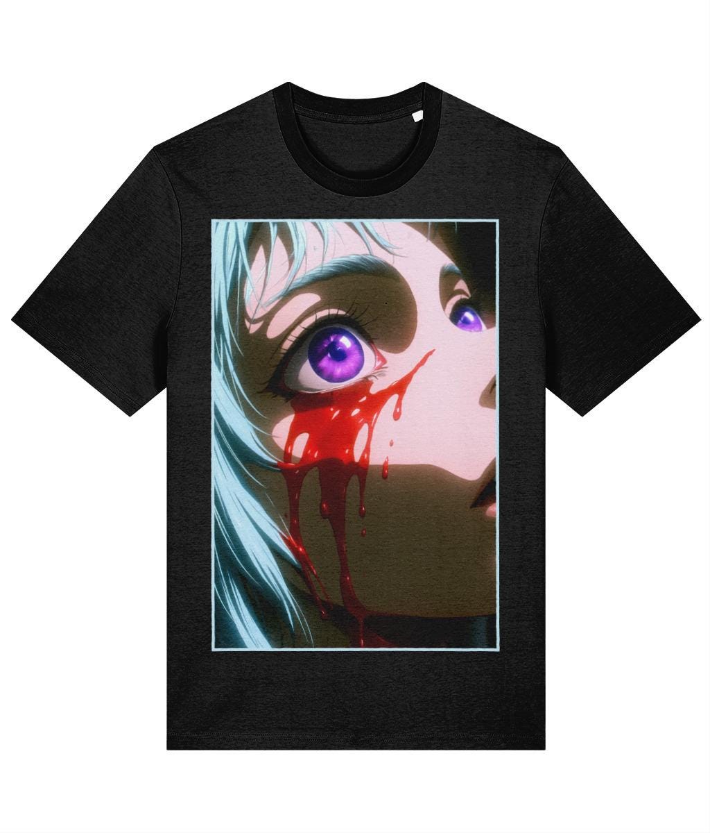 Blood Draw T-Shirt – Gothic Anime Close-Up Unisex Graphic Tee