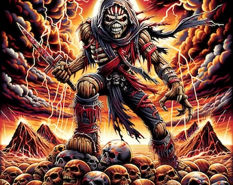 Iron Maiden Inspired – Rock Metal Ancient Style Print for T-Shirts & Apparel