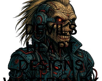 Iron Eddie Maiden Inspired – Cyberpunk Metal Style Print for T-Shirts & Apparel