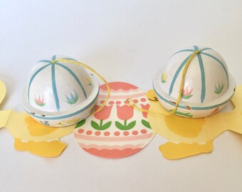 Vintage Easter Ornaments, Vintage Wooden Hand Painted Ornaments, Vintage Midwest Importers