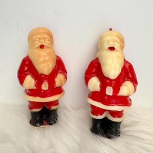 Vintage Gurley Tavern Candle, kerstman, Socony-Vacuum Oil Co, kerstversiering jaren 1950, retro kerstkaarsen, vintage kerst