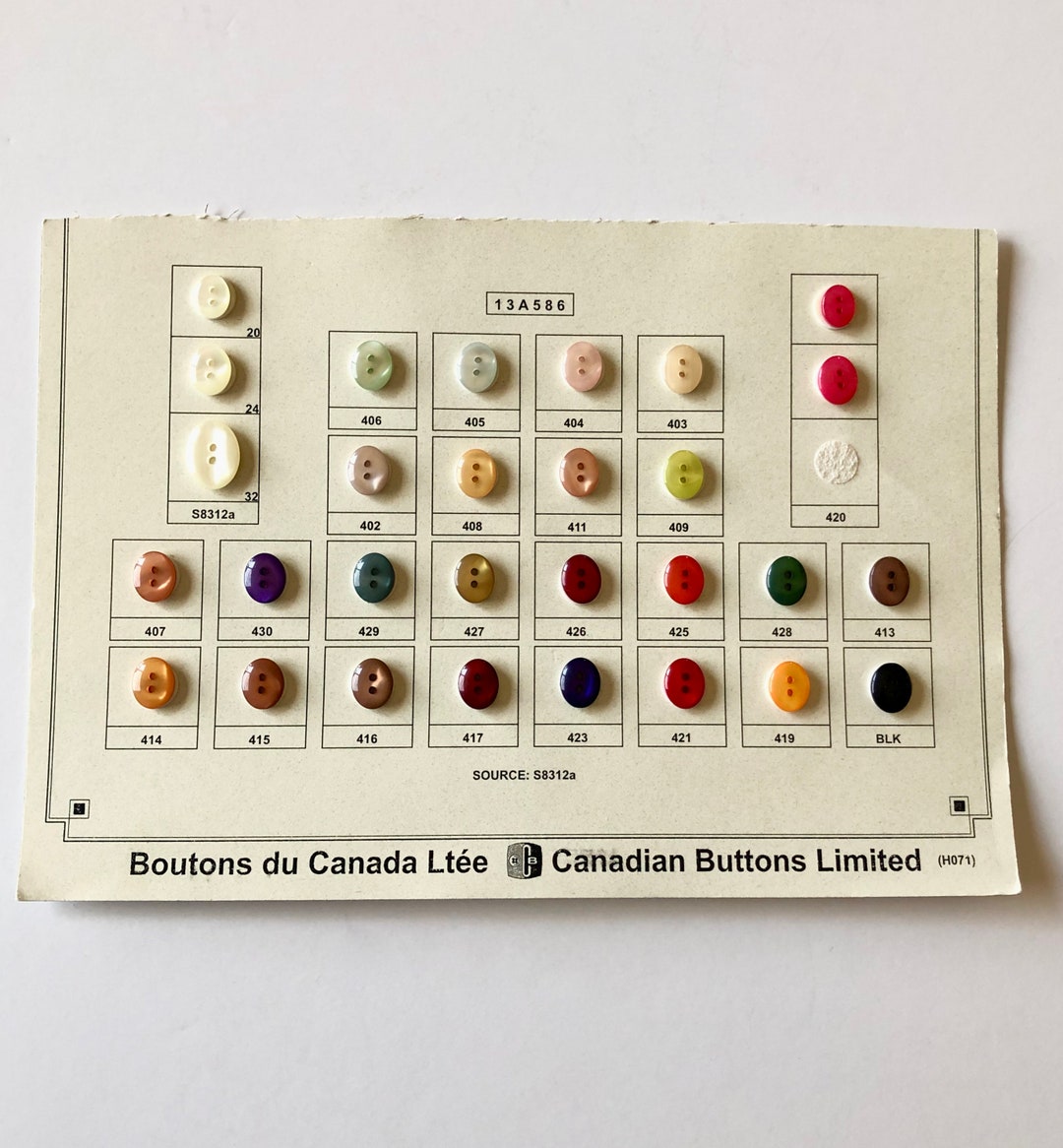 Vintage Salesman Cards, Vintage Button Samplers, Canadian Buttons