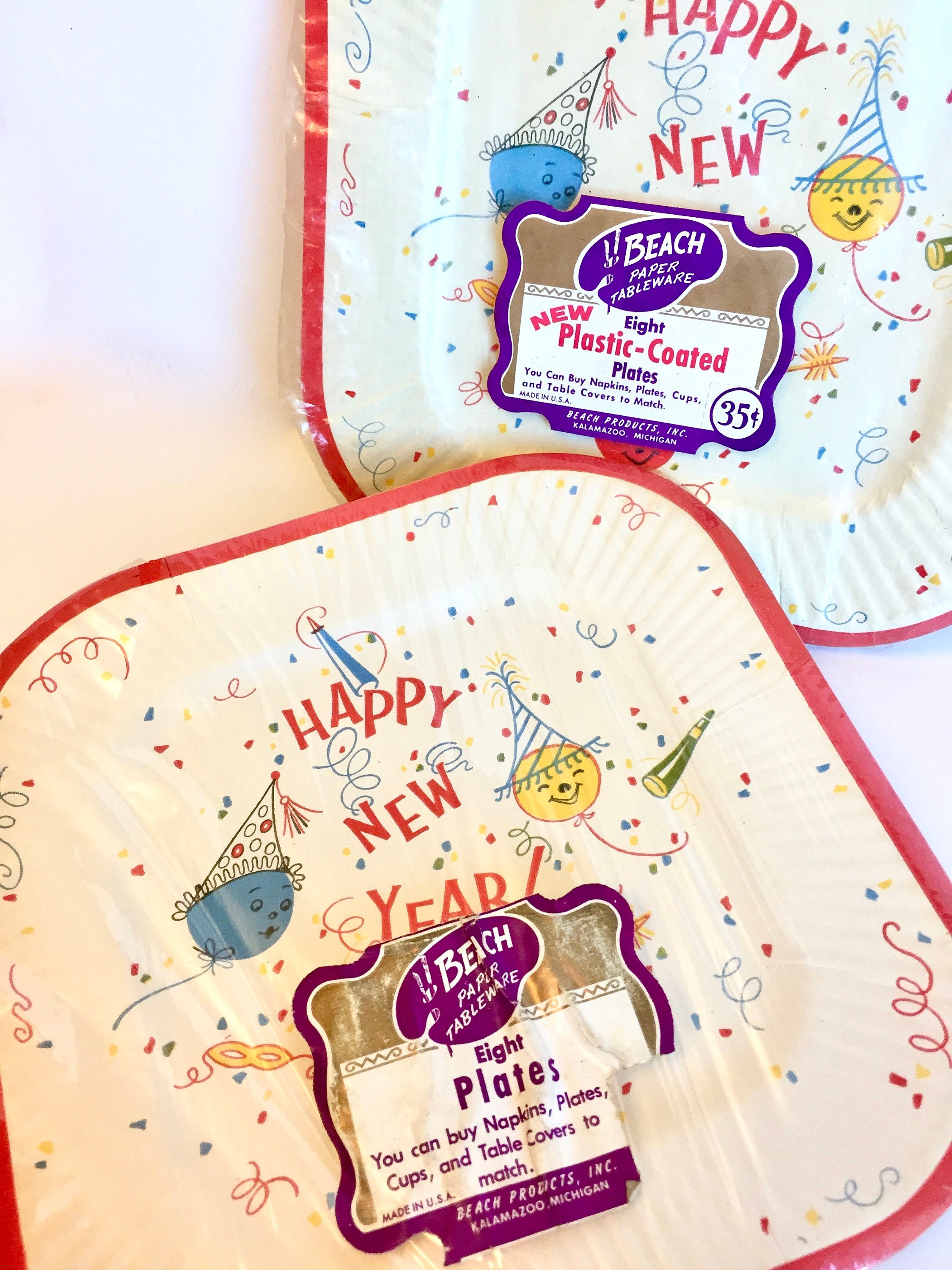 Vintage Happy New Year Plates Vintage Party Plates Vintage Etsy