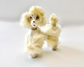 French poodle fur フードジャケット Vintage Poodle Porcelain Figurine, Vintage Ceramic Dog