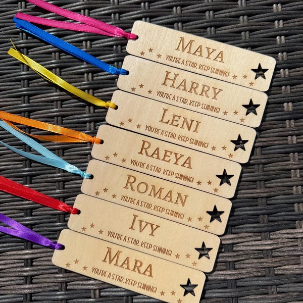 Personalised Wooden Bookmark | Gift Idea | Any Name | Student Incentive Gift | School Leavers Gift | Pupil Gift | Children’s Bookmark