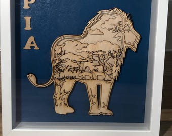 Cadre animaux 3D mandala