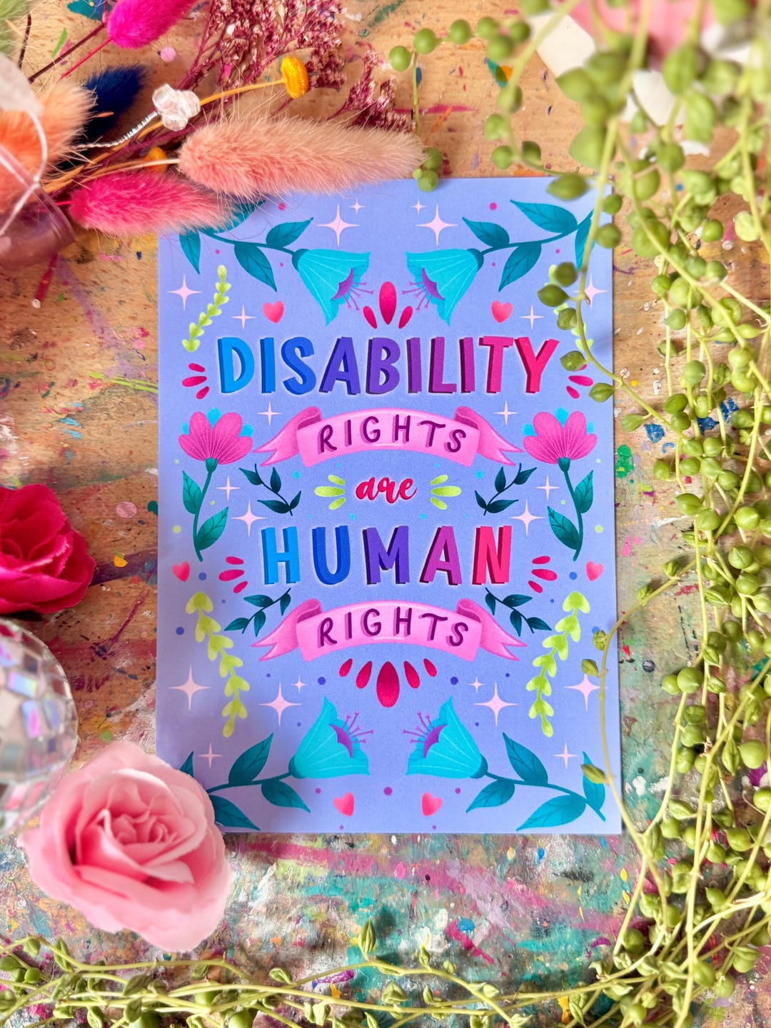 Disability Rights Are Human Rights - A6 Postcard Print - Crafted in ...