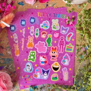 Teeny Tinies A6 Sticker Sheet - Crafted in Chaos - Tiny Stickers - Trinkets - Vinyl Stickers