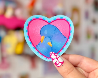 Pigeon Love Sticker - Crafted in Chaos - Silly Stickers - Pigeons