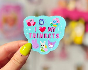 I Love My Trinkets Sticker - Crafted in Chaos - Fun - Trinkets - Nostalgia