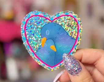 Pigeon Love Holographic Sticker - Crafted in Chaos - Pigeons - Bird Sticker