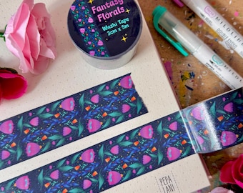 Fantasy Florals Washi Tape - Crafted in Chaos - Witchy Washi - Journal Washi