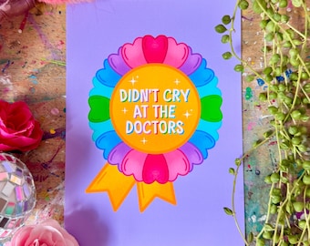 Didn’t Cry at the Drs Award - A6 Postcard Print - Crafted in Chaos - Disabled - Chronic Illness - Spoonie - Funny