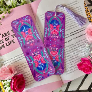 Purple Beetle Bookmark - Crafted in Chaos - Witchy - Bug Bookmark