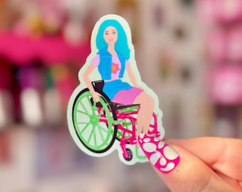 Wheelchair Babe Sticker - Crafted in Chaos - Disabled Babes - Wheelchair -  Disability