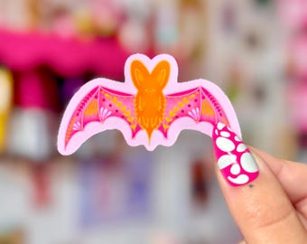 Blossom Bat Sticker - Crafted in Chaos  - Witchy - Spooky - Halloween - Vinyl