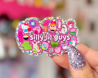 Silly Lil Guys Holographic Sticker - Crafted in Chaos - Trinket Collector - Kitsch