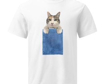 High-quality T-shirt "Pocket Calico Cat 002"