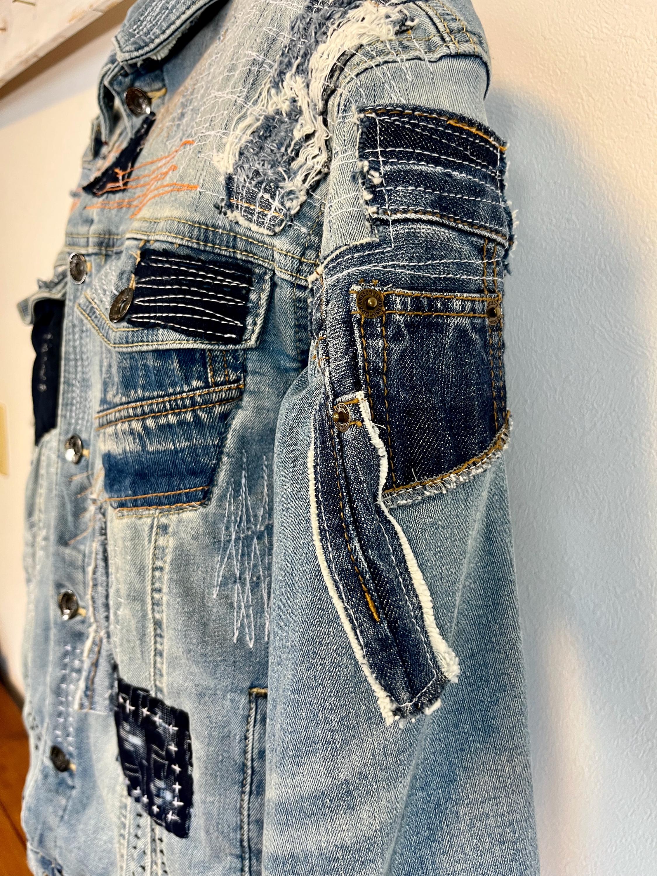 襤褸パッチワーク デニムジャケット dej-004 - Etsy 日本