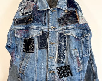 Rag patchwork denim jacket dej-003