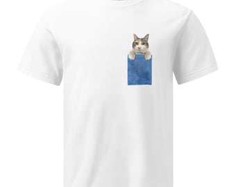 High-quality T-shirt "Pocket Calico Cat 001"