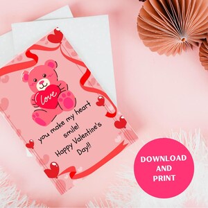 Valentinstag Karte, Cute Happy Valentine's Day! Für Mann, Frau, Freund, Freundin, Partner Geschenk für Sie oder Ihn SOFORT DOWNLOAD