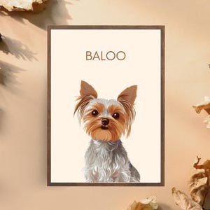Cartoon pet portrait, personalized animal portrait, cartoon dog, cartoon cat