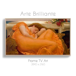Lord Leighton, giugno fiammeggiante | Download digitale per Frame TV Art | Pittura a olio classica | Arte digitale per interni moderni