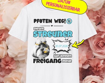 Stag party T-shirt: Stray dog is no longer allowed outside (personalizable) Dog wedding shirt bachelor party custom date tee